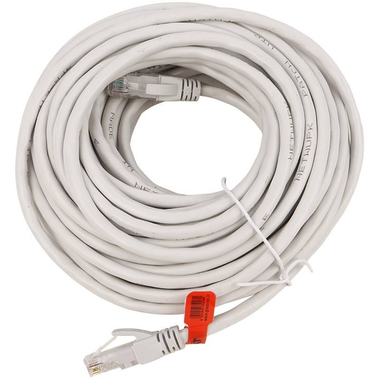کابل شبکه گریت 15 متری CAT6، کابل اترنت 15 متر، پچ کورد 15 متری، اتصال RJ45 دوسر، هادی مس خالص 24 AWG