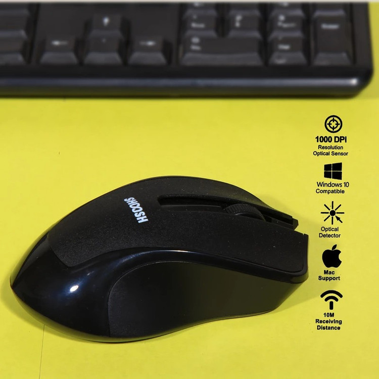 ماوس شوش M21W بی سیم، دقت ۱۶۰۰ DPI، حسگر اپتیکال، Plug & Play بدون نیاز به درایور، گارانتی سلامت کالا