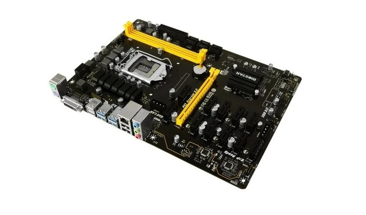 مادربرد بایواستار TB250-BTC PRO استوک، همراه پردازنده G4560 و فن اورجینال، ۱۲ اسلات PCI-E، ۶ پورت SATA III، خروجی DVI-D