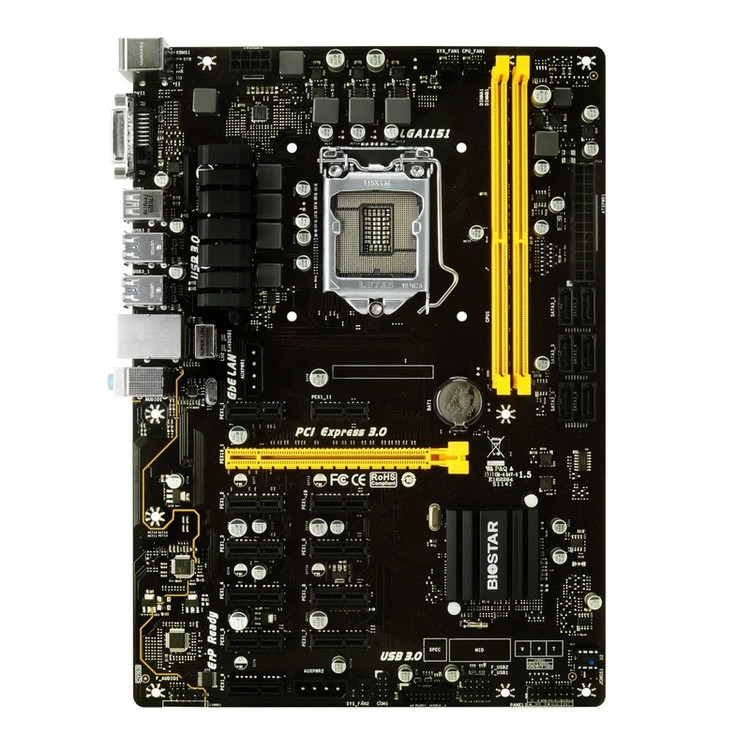 باندل مادربرد بایواستار TB250-BTC PRO و پردازنده Intel Pentium G4560، سوکت LGA1151، چیپست B250، فرم فاکتور ATX، همراه با فن اورجینال و جعبه