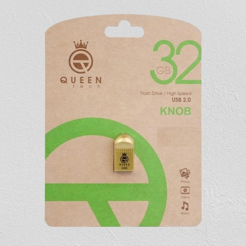 فلش مموری کوئین تک مدل Knob 32 گیگابایت، فلش USB 2.0، حافظه جانبی 32 گیگ، تکنولوژی COB ضد آب، بدنه استیل