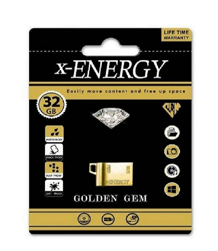 فلش مموری ایکس انرژی مدل GEM 32 گیگابایت، رابط USB 2.0، سازگار با کامپیوتر و لپ تاپ و ضبط ماشین