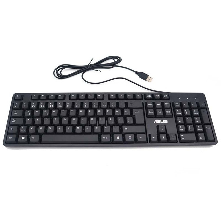 کیبورد ایسوس KA-49، کلیدهای ممبران، Plug & Play بدون نیاز به درایور، رنگ مشکی، قیمت اقتصادی، گارانتی سلامت کالا