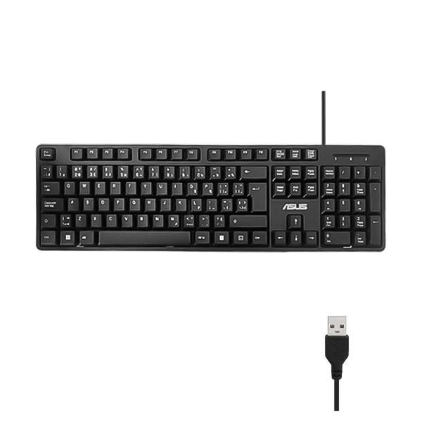 کیبورد ایسوس KA-49 استوک، ابعاد استاندارد، دارای بخش Number Pad، مناسب حسابداری و فروشگاهی، ضمانت اصالت