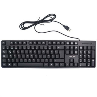 کیبورد سیمی ایسوس مدل KA-49، طراحی تمام سایز، صفحه کلید عددی، اتصال USB، مناسب ادارات و منزل، برند معتبر ایسوس