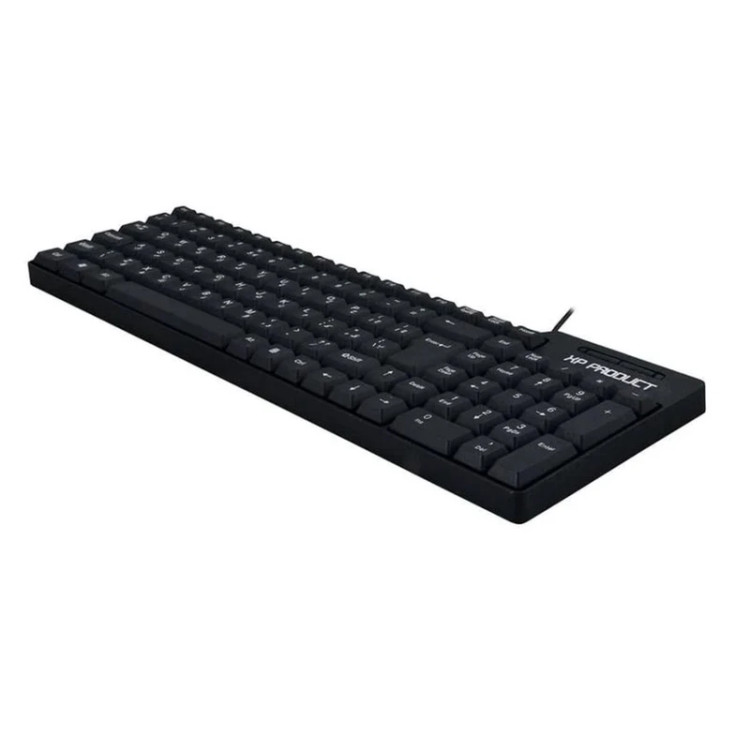 کیبورد اداری ایکس پی مدل XP-8000R، دارای بخش Number Pad برای حسابداری، پایه های قابل تنظیم ارتفاع، وزن ۲۵۰ گرم