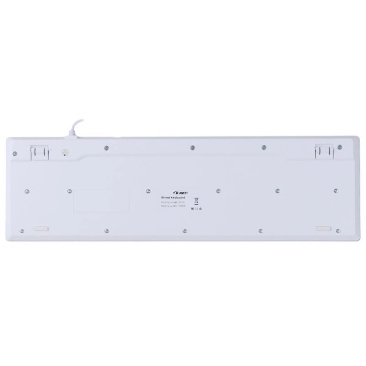 کیبورد دی نت DT-991، اتصال USB با کابل متصل، رنگ سفید شیک، دارای بخش Number Pad برای حسابداری، مقاوم در برابر قطرات آب