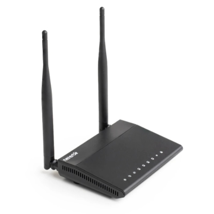 مودم روتر ADSL2 نتربیت NSL-122، دو آنتن خارجی 5dBi، وای فای 300 مگابیت بر ثانیه، 4 پورت LAN، مناسب ADSL2+، مودم اقتصادی خانگی