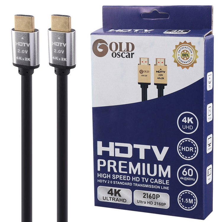کابل HDMI گلداسکار 4K 2.0 1.5 متری، کابل HDMI 1.5 متر، اتصال تلویزیون و کامپیوتر و کنسول بازی، استاندارد HDMI 2.0