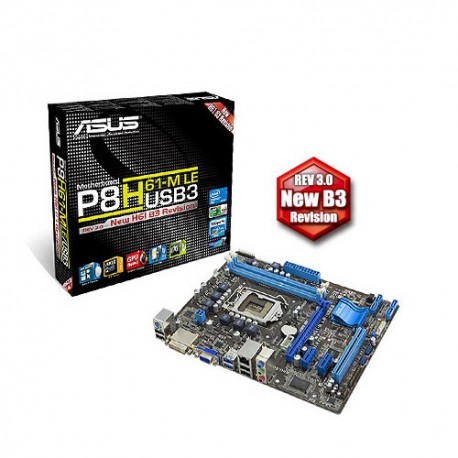 مادربرد ایسوس P8H61-MLE/USB3 بافن و پردازنده i3-2120 ، و پنل پشتی