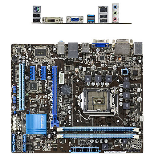 باندل مادربرد ایسوس P8H61-M LE USB3 و پردازنده Intel Core i3-2120، سوکت LGA1155، چیپست H61، فرم فاکتور uATX، همراه با فن اورجینال و پنل پشتی