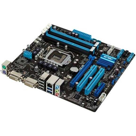 مادربرد ایسوس P8Q77-M2/CDM/SI بافن و پردازنده و پنل پشتی