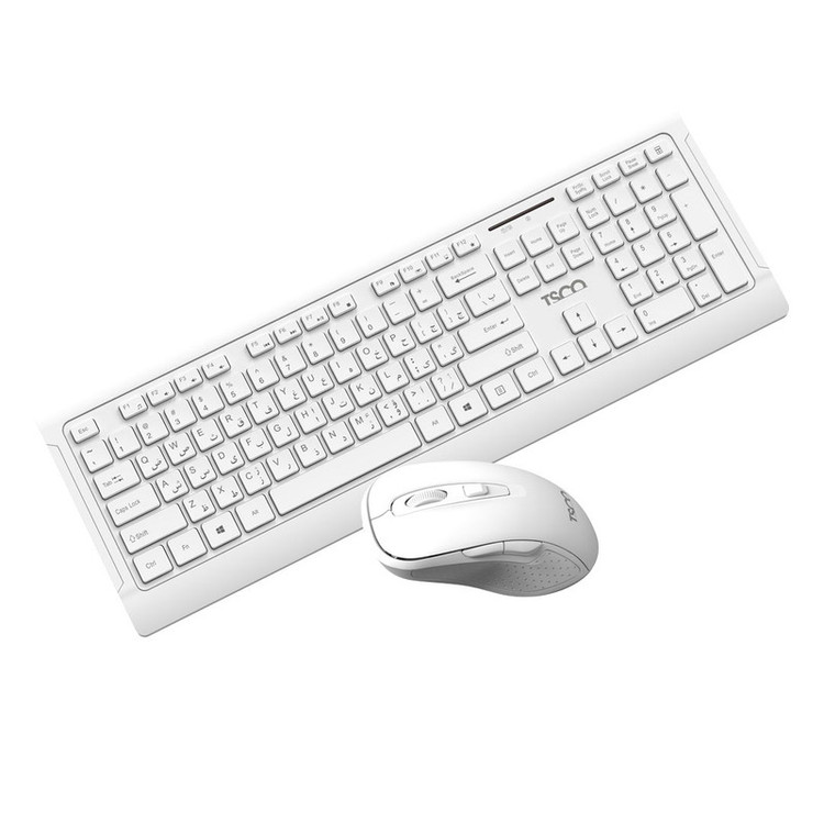 ست بی سیم تسکو مدل TKM 7023W، کیبورد با ۱۳ کلید میانبر، ماوس با کلیدهای Back و Forward و DPI، تکیه گاه مچ دست، قیمت اقتصادی