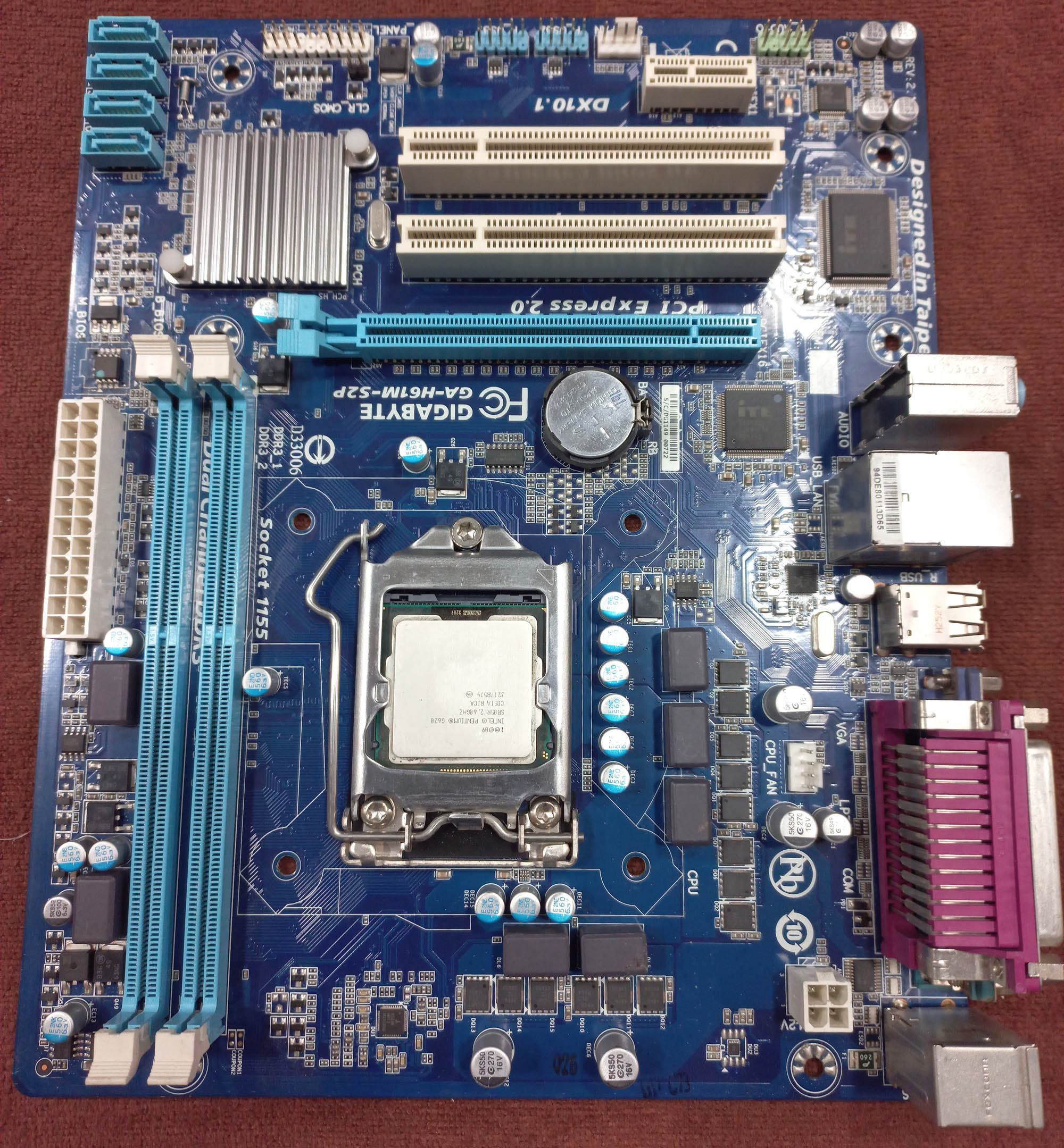 باندل مادربرد گیگابایت GA-H61M-S2P و CPU Intel Pentium G620، مناسب ارتقای سیستم های قدیمی، مصرف انرژی ۶۵ وات، قابل ارتقا به Core i3/i5/i7
