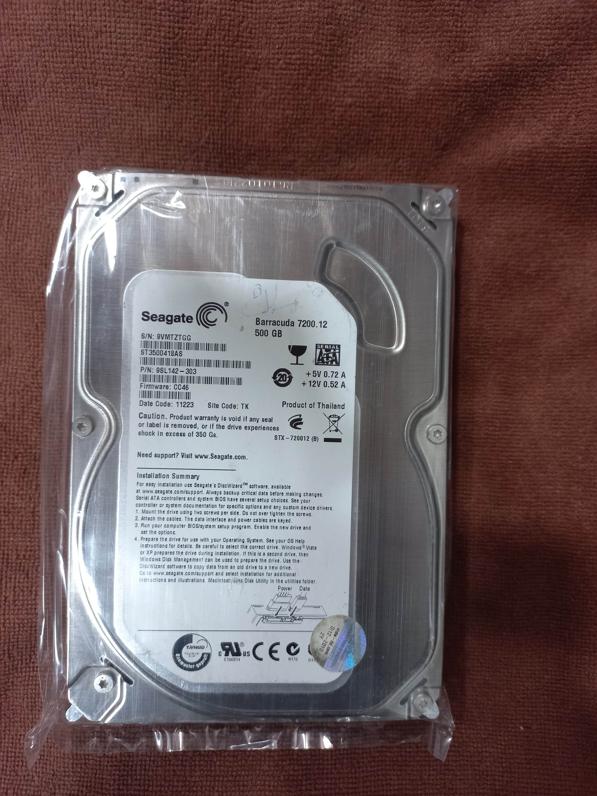 هارد استوک سیگیت ST3500418AS ظرفیت500گیگ