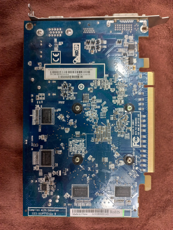 کارت گرافیک استوک ATI Radeon HD 4650 ظرفیت 1GB DDR2، حافظه 128 بیت، 320 هسته پردازشی، فرکانس 600 مگاهرتز، مناسب سیستم اداری و پخش فیلم