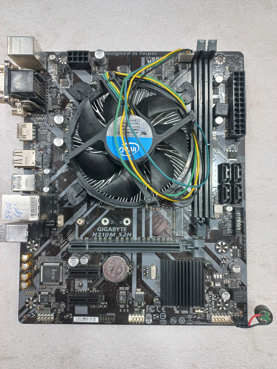 مادربرد ایسوس H310M-S2H استوک، همراه پردازنده G5400، پنل پشتی کامل با سه خروجی تصویر، ۴ پورت SATA III، اسلات M.2 پرسرعت