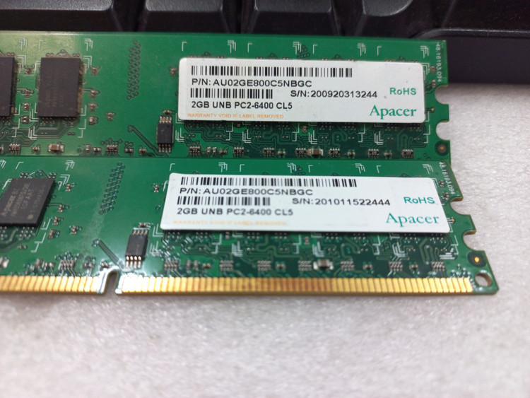 رم اپیسر 2 گیگابایت DDR2 800 مگاهرتز PC2-6400، حافظه رم دسکتاپ ۲ گیگ، مدل 78.A1GA0.9L4، فرم فاکتور DIMM 240 پین، مناسب ارتقای کامپیوترهای قدیمی