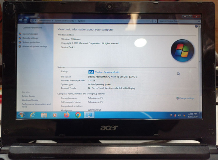 لپ تاپ ایسر Aspire One D260، مناسب دانشجویان و کاربران با بودجه محدود، سیستم عامل ویندوز 7 Starter یا لینوکس