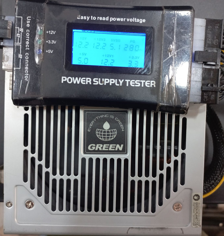 منبع تغذیه گرین مدل GP400A-ECO Rev3.1، پاور با راندمان 85 درصد، کابل های روکش بافته شده، مناسب سیستم اداری و خانگی
