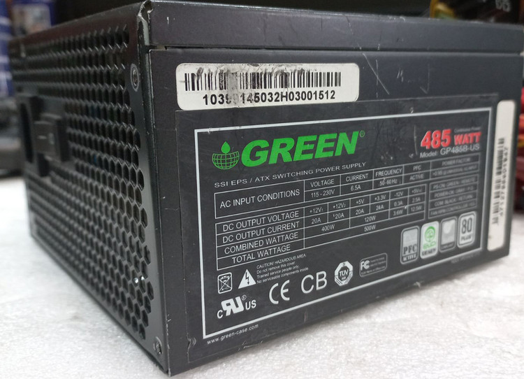 پاور کامپیوتر گرین GP485B-US، پروتکشن های ایمنی OCP و OVP و SCP، ولتاژ ورودی استاندارد، فن کم صدا