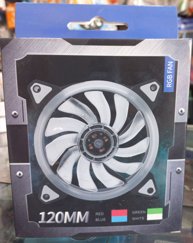فن گریت ۱۲×۱۲ سانتی متر RGB، فن کیس با تغذیه مستقیم از پاور، نورپردازی هفت رنگ، مناسب کیس ATX