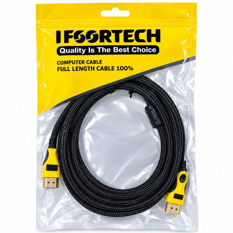 کابل HDMI با روکش کنفی برند IFortech، طول ۱۵۰ سانتی‌متر