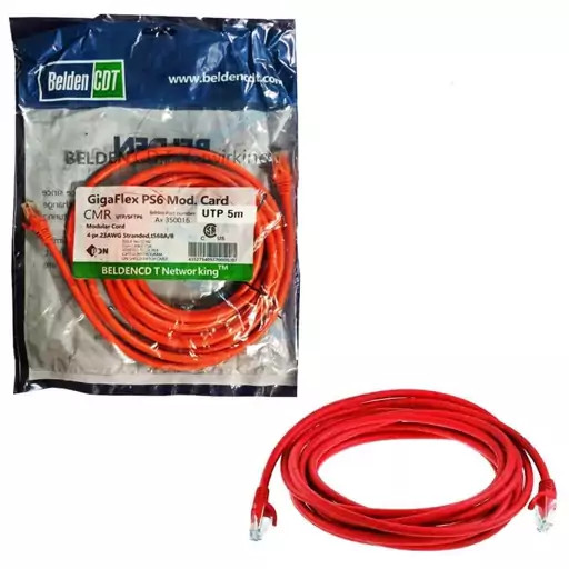 کابل LAN برند Belden با استاندارد Cat6 و طول ۵ متر