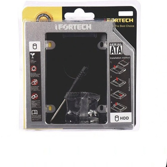 2. با کدی 9.5 میلیمتری آیفورتک، فضای بلااستفاده DVD-RW لپتاپ را به محل نصب حافظه ذخیرهسازی تبدیل کنید.